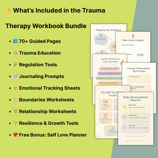 ✨ Trauma Therapy Workbook Bundle – 70+ Guided Pages for Healing, Growth & Self-Discovery