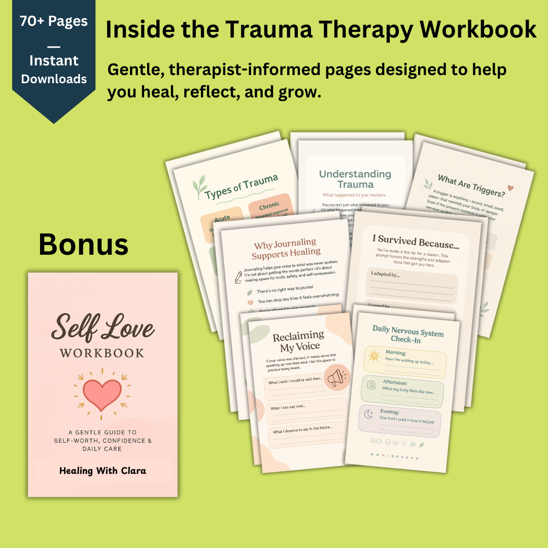 ✨ Trauma Therapy Workbook Bundle – 70+ Guided Pages for Healing, Growth & Self-Discovery