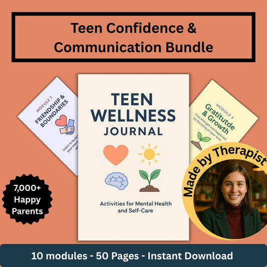 🌱 Teen Therapy Toolkit – Confidence Journal, Emotional Check-Ins & Worksheets